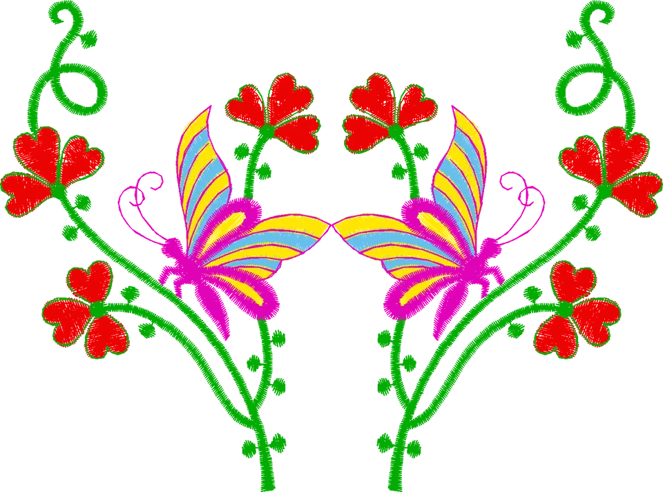 Floral-Border-With-Butterflies-32211013