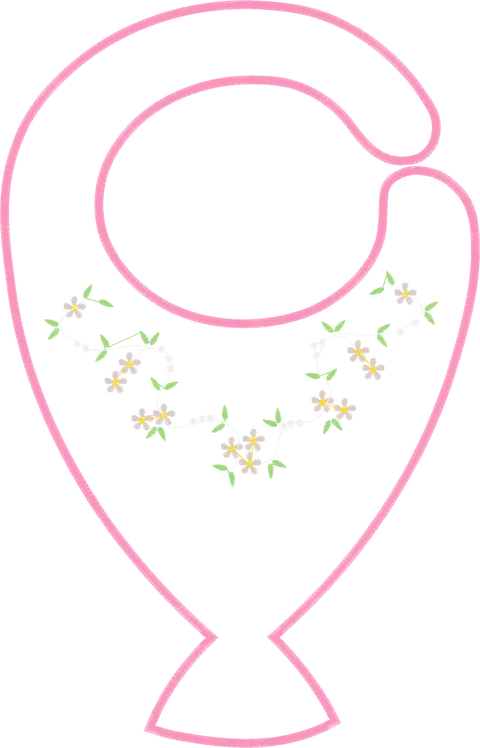 BABADOR porta chupeta - Florzinhas 28 cm