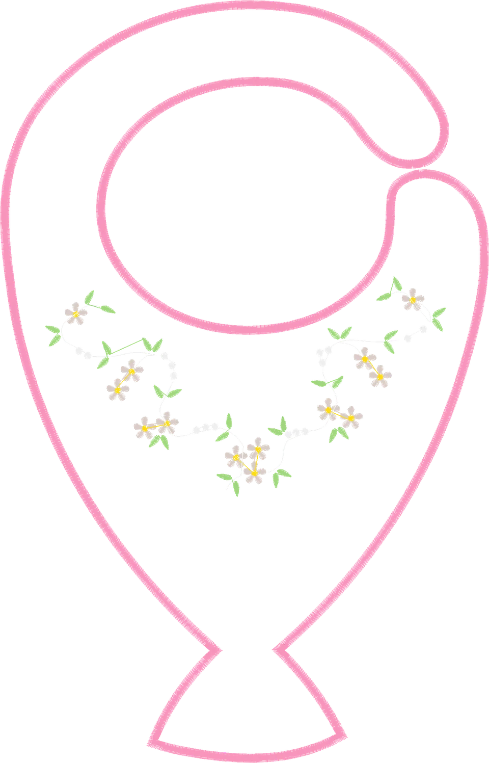 BABADOR porta chupeta - Florzinhas 28 cm