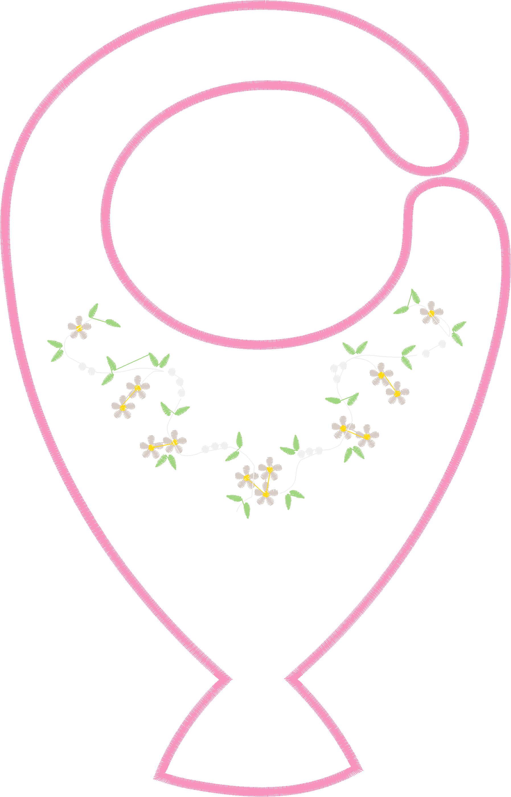 BABADOR porta chupeta - Florzinhas 28 cm