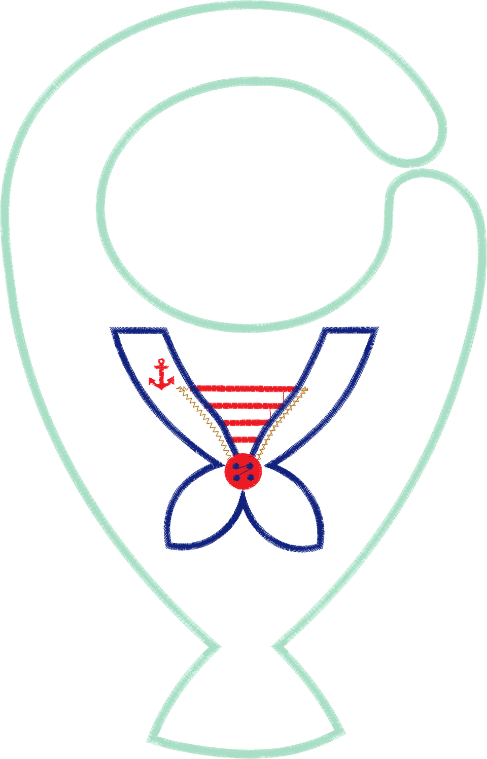 BABADOR porta chupeta - Marinheiro 28 cm