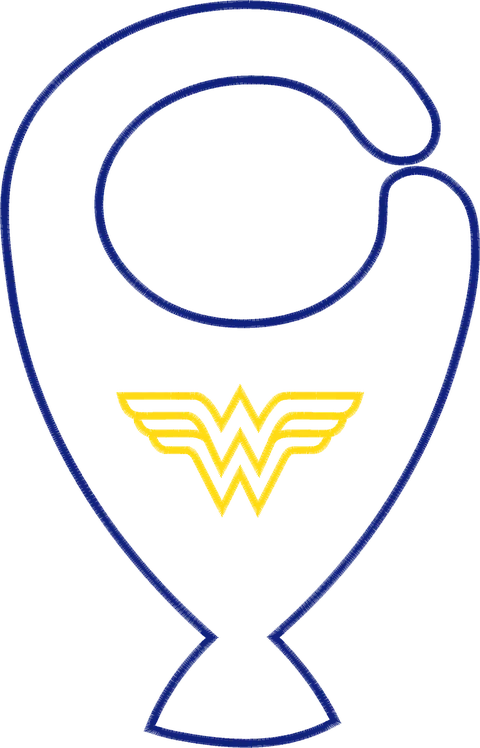 BABADOR porta chupeta - Mulher Maravilha 28 cm