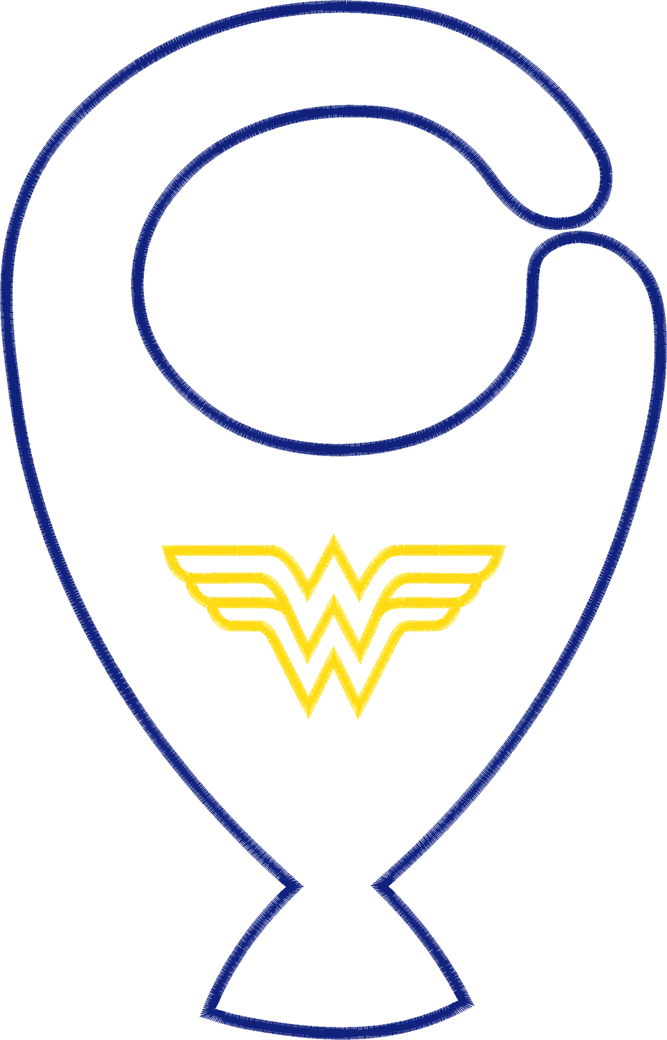 BABADOR porta chupeta - Mulher Maravilha 28 cm