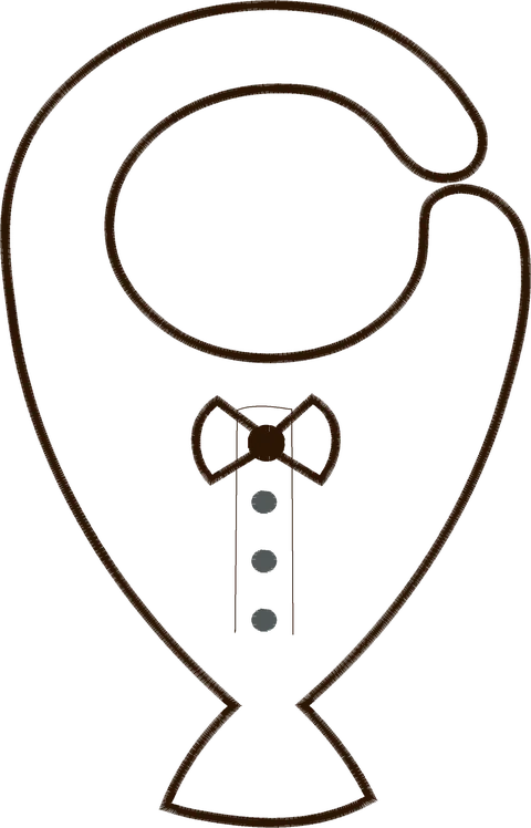 BABADOR porta chupeta -Gravata Borboleta 28 cm