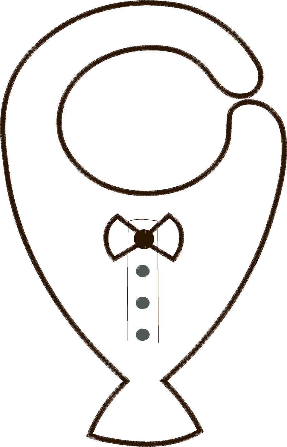 BABADOR porta chupeta -Gravata Borboleta 28 cm