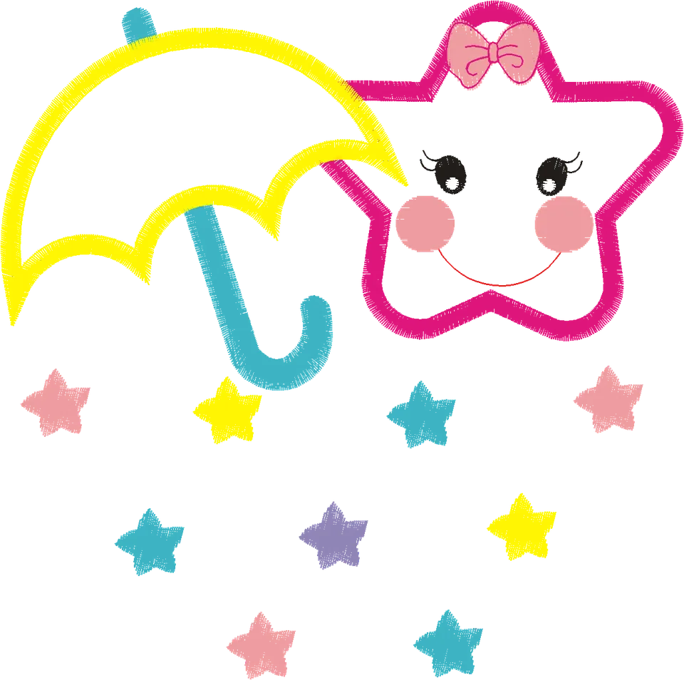 estrela e gurda chuva 13cm