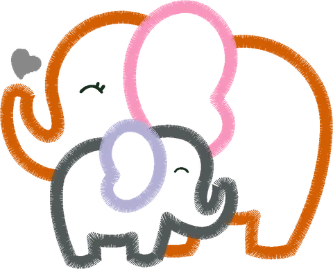 MAMA╠âE ELEFANTE APLIQ-10x10