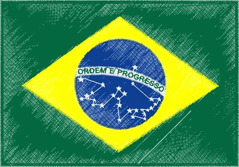 Bandeira Brasil Estrelas Por Cima Do Azul 10x10